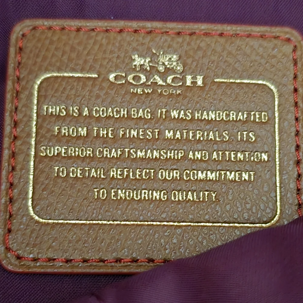 Coach Sawyer Canvas Tote, Navy color with Tan Leather Trim